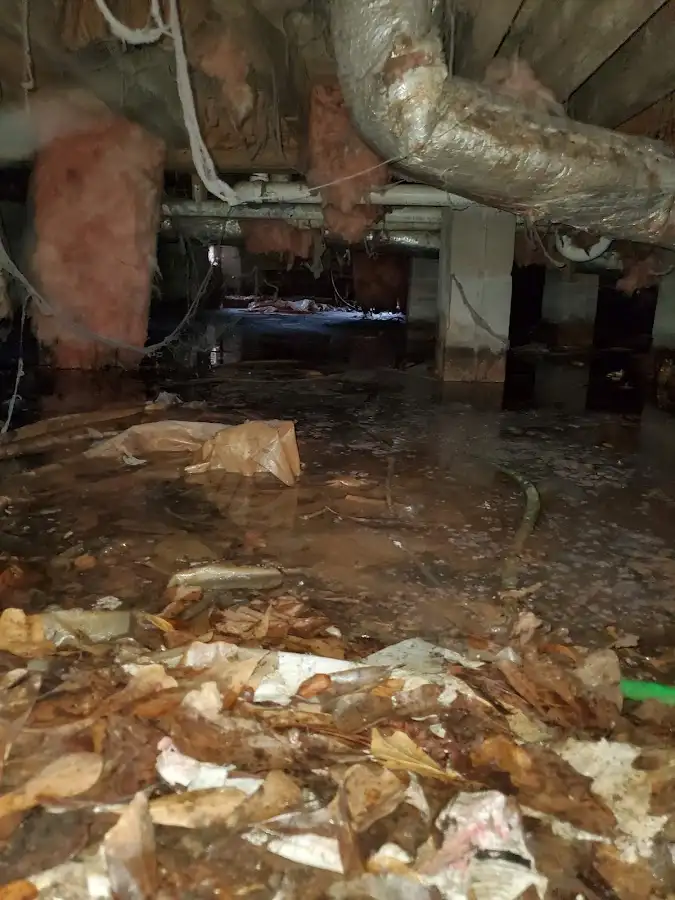 Crawl space flood assessment for Commercial Water Damage Restoration in Toms River