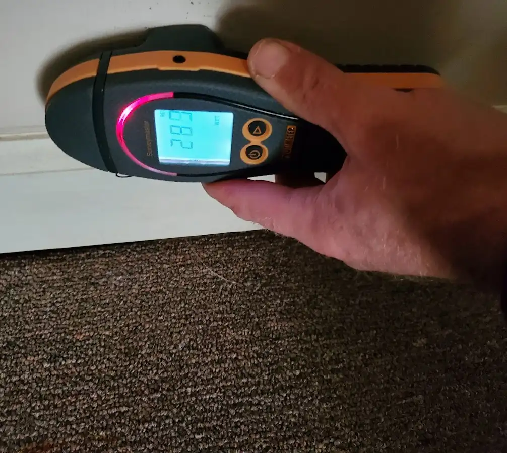 Moisture detection at baseboard during Mold Inspection & Testing in Toms River
