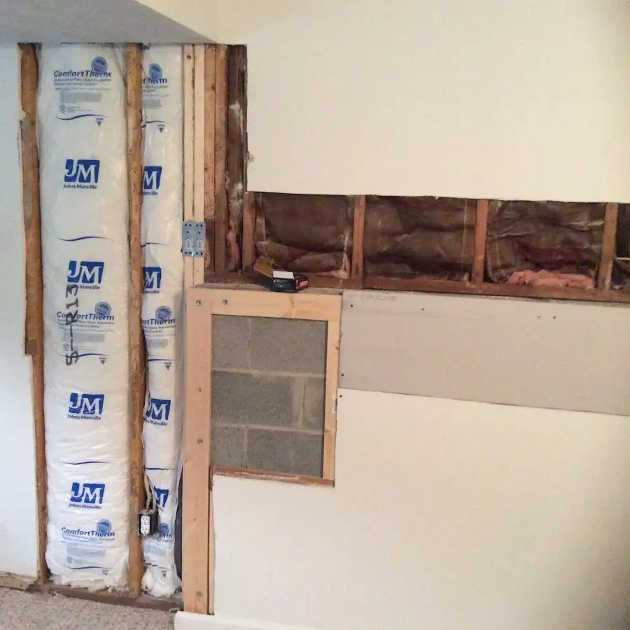 Wall insulation replacement during Contents Cleaning & Restoration in Toms River